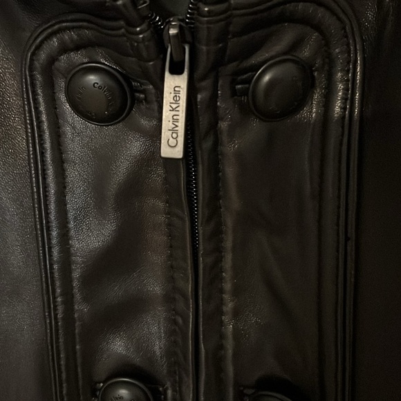 NWT Calvin Klein Black Leather Jacket - Picture 3 of 6